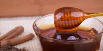 Honey in a bowl with cinnamon