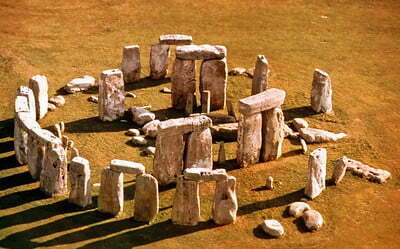 Aerial view of present day stonehenge