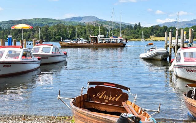 Windermere lake with boats