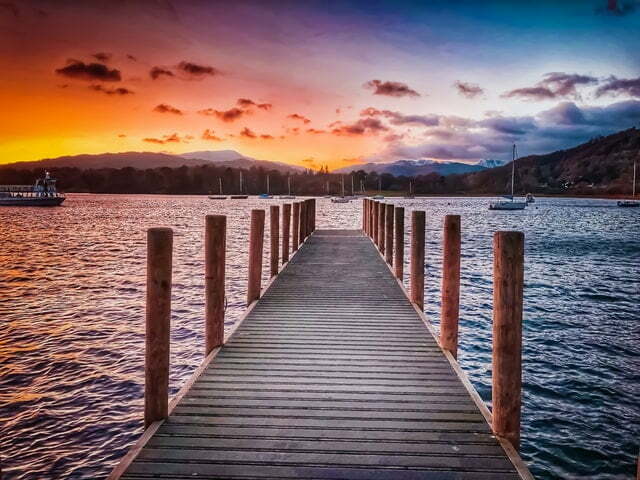 Beautiful lake view from jetty.