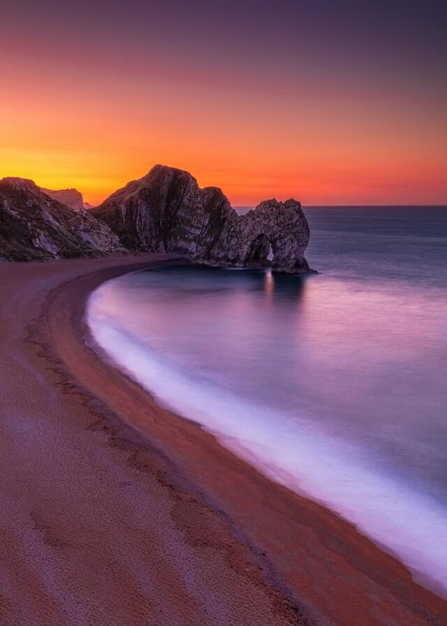 Durdle door at sunset