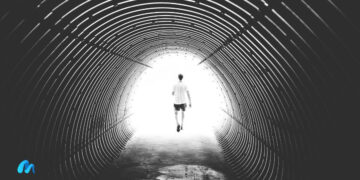 Greyscale image of a man in a hole-letter to myself